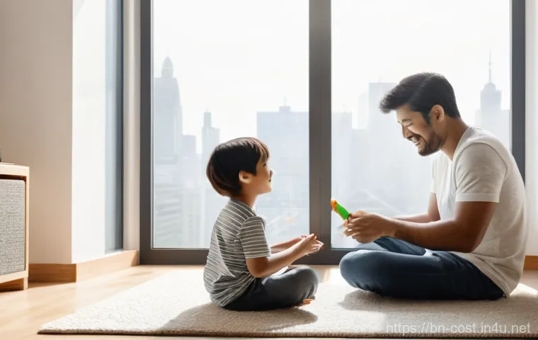 공기청정기 유지비 - **Image Prompt 1: The Sanctuary of Clean Air**
    A family of three (a mother, a father, and their ...