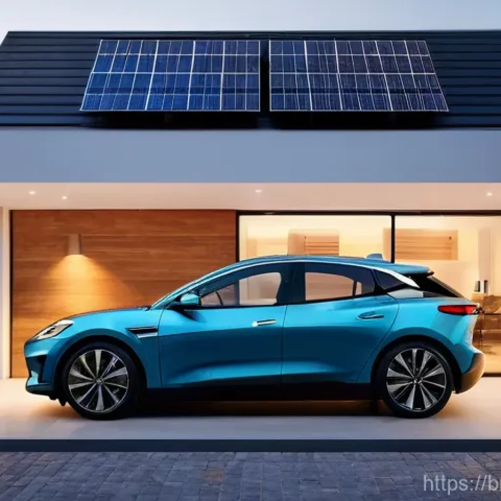 전기차 충전 비용 - **Home EV Charging Experience at Dusk:**
"A cozy, modern suburban home garage or driveway scene ...