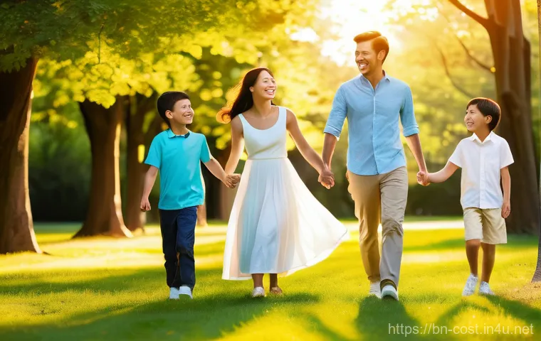 가족사진 촬영 비용 - **Prompt 1: Golden Hour Family Fun in the Park**
    "A vibrant, candid photograph of a happy nuclea...