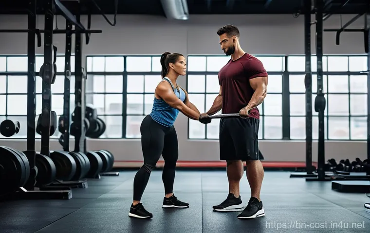 헬스 트레이너 비용 - **Personalized Strength Training Session:**
    "A male fitness trainer, early 30s, with a fit and p...