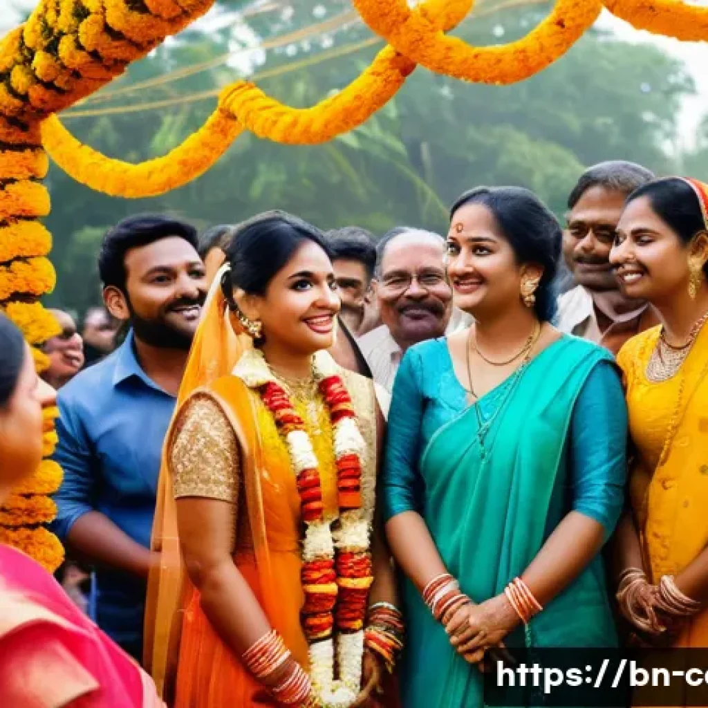 웨딩 촬영 비용 - A professional Bengali wedding photographer capturing candid moments at a vibrant outdoor wedding ve...
